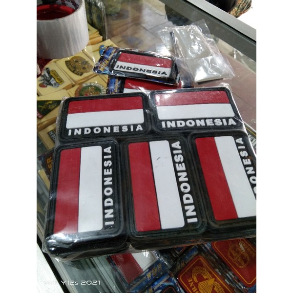 PATCH RUBBER LOGO INDONESIA/PATCH RUBBER KARET VELCRO/EMBLEM KARET VELCRO INDONESIA