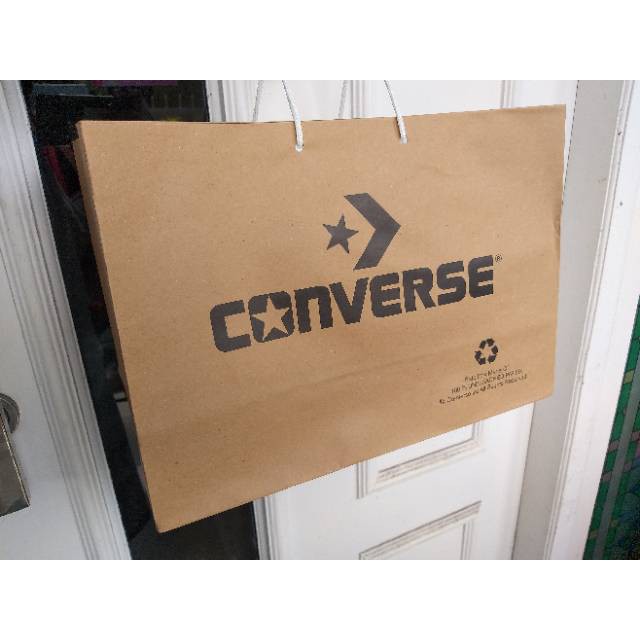 Paperbag CONVERSE Original 35x14x24 CM Coklat Tempat Penyimpanan Sepatu Kantong Belanja Kado Murah