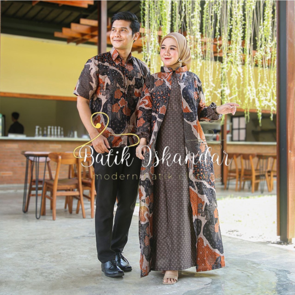 BAJU BATIK COUPLE MODERN SARIMBIT BATIK COUPLE GAMIS BATIK