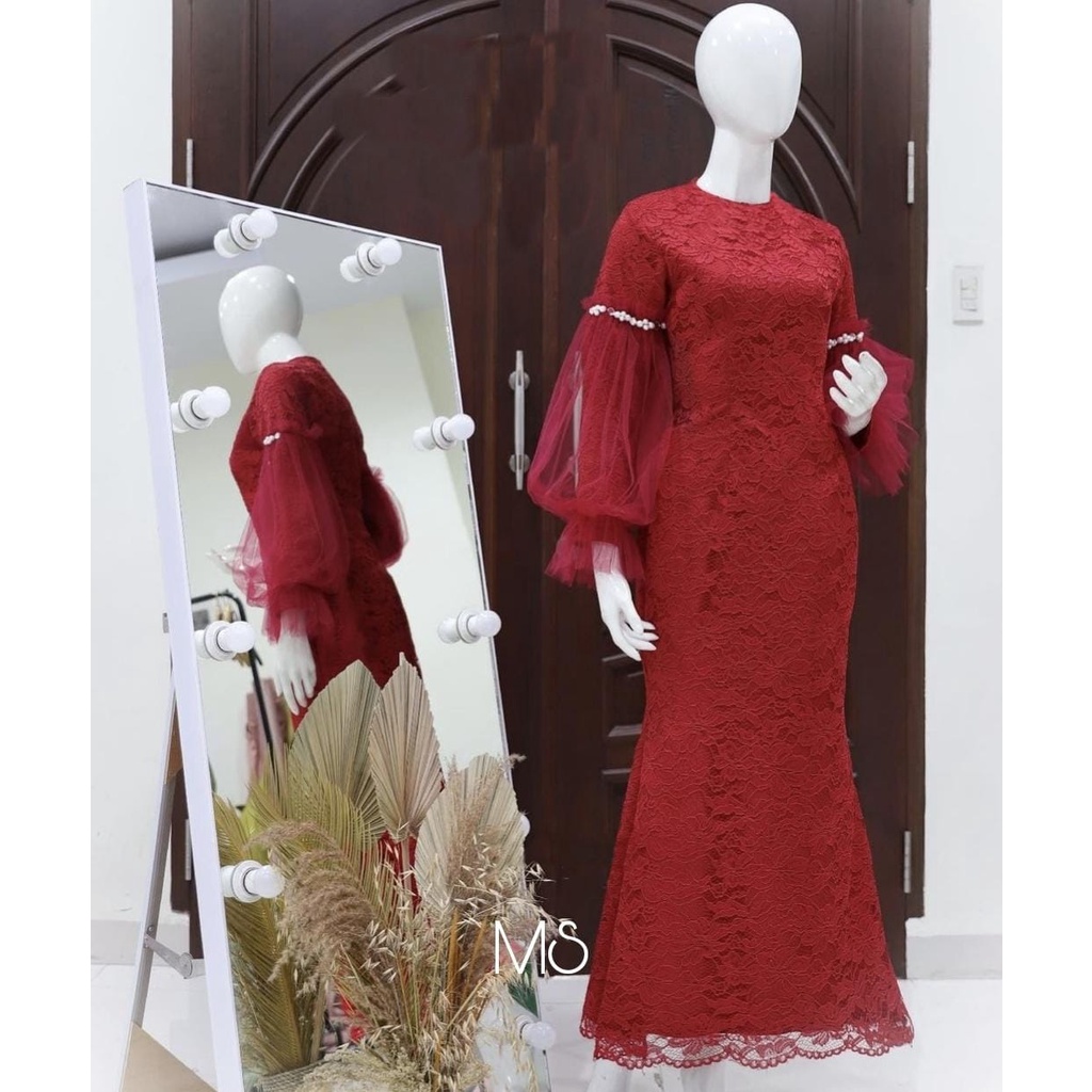 2UKURAN L DAN XXL MAXY DIANDRA PAKAIAN WANITA DRESS GAMIS MAXI BRUKAT MS ADA VIDEO REAL PICT