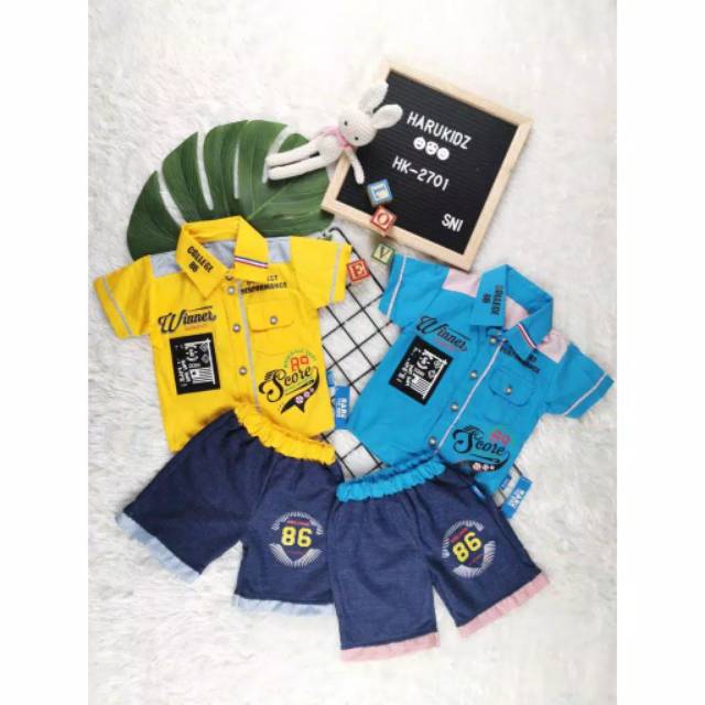 [6-18M] 5in1 Baju setelan koko celana dasi pergi jalan lucu bestseller fashion anak bayi cowok murah / setelan koko tuxedo 5in1 set koko baby boy lucu / hampers baby cowok murah / setelan koko bayi suspender motif jangkar peci dasi celana