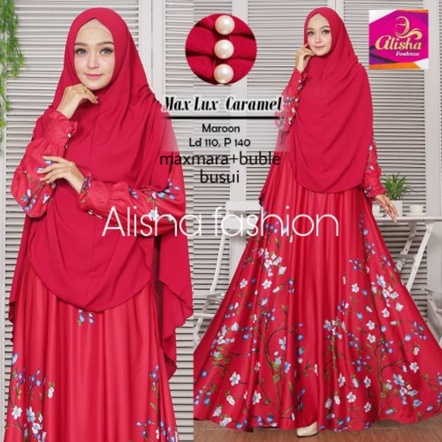 GAMIS KHIMAR SYARI MAXMARA LUX BUSUI SUPER MAYUNG MAXY DRESS MUSLIM MOTIF CANTIK MODIS