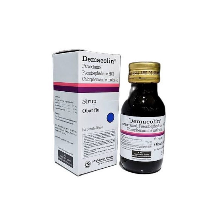 demacolin syrup syr sirup 60ml 60 ml obat demam flu pilek / botol