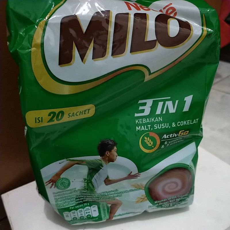 Milo 3in1 polybag isi 20sachet
