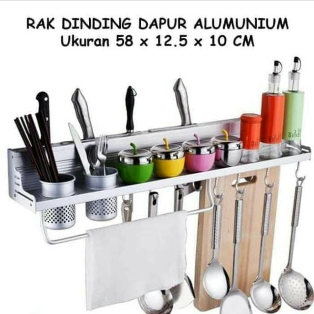 Rak gantungan dapur aluminium serbaguna anti karat