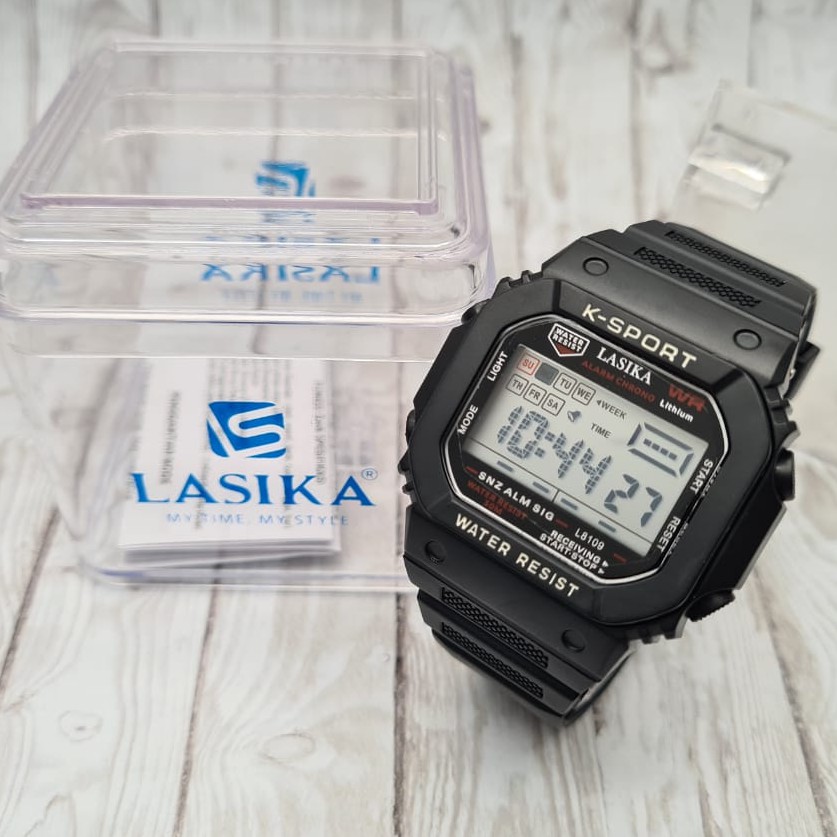 BONUS BOX Jam Tangan Sport Wanita Digital LASIKA L8109 Soft Tali Warna Tahan Air