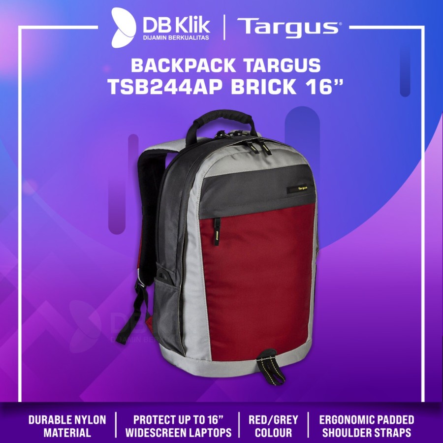 Backpack TARGUS TSB244AP BRICK Red Grey 16&quot; - TARGUS BRICK TSB244AP-50