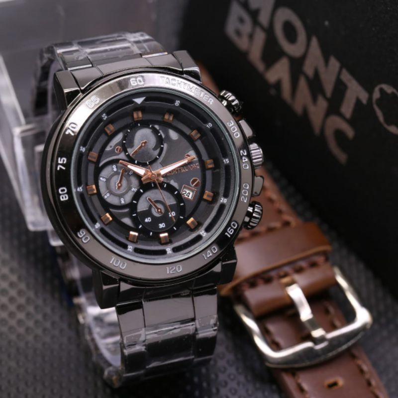 {  COD } paket box exclusive + tali kulit || jam tangan pria/laki-laki M. BB speaker