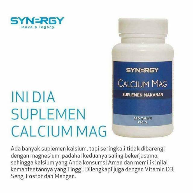 Calcium Mag Synergy baik untuk Osteoporosis Kesuburan & Menurunkan berat badan mengandung Kalsium