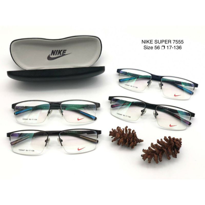 kacamata sporty NIKE half frame baca pria