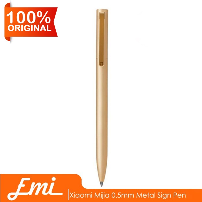 

(TERLARIS) Xiaomi Mijia 0.5mm Metal Sign Pen - Emas - Orange