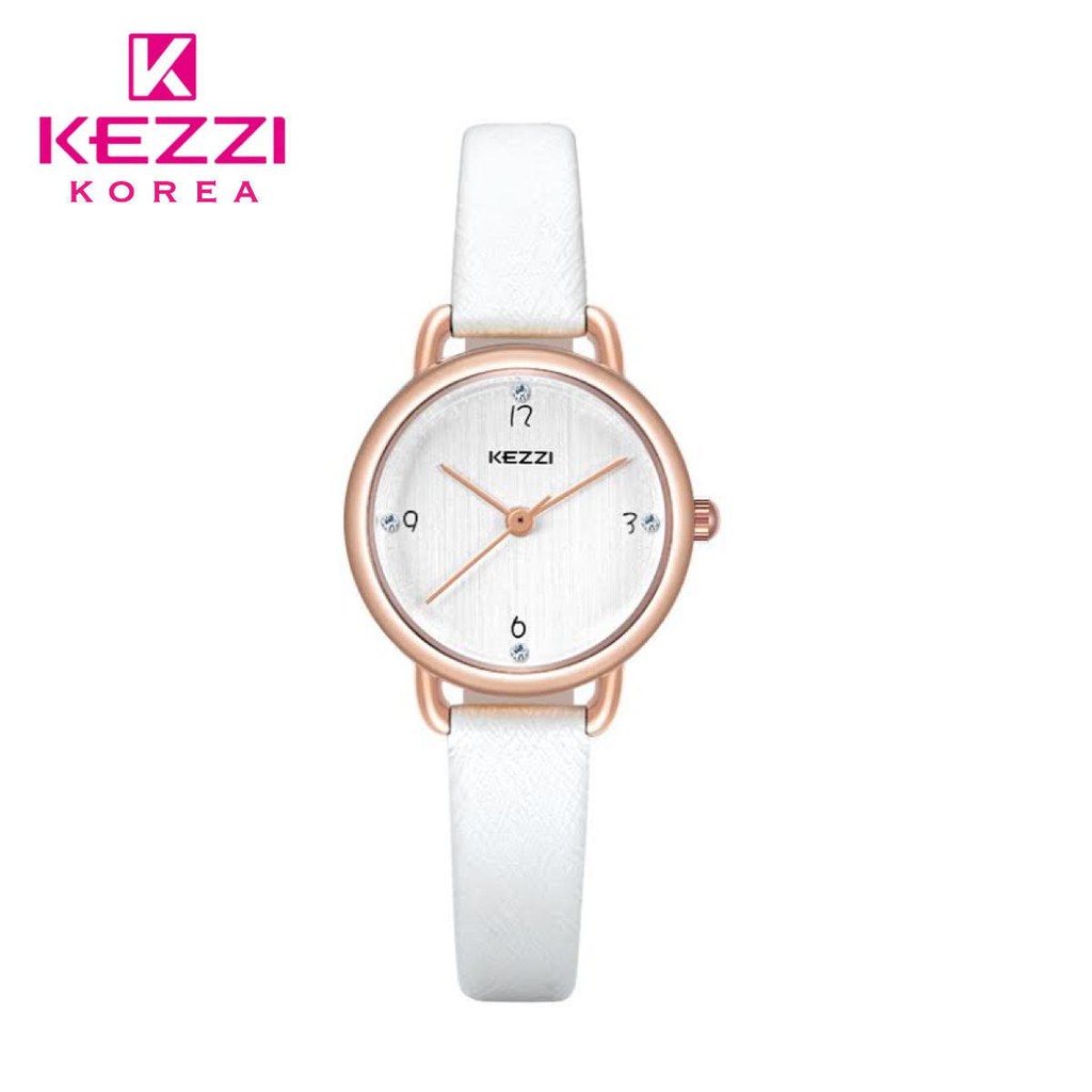 Kezzi Korea 1763 - Jam Tangan Fashion Wanita -  Putih - Model Analog