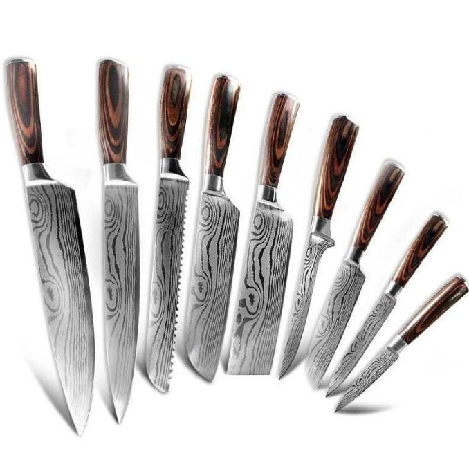 

XITUO SET PISAU DAPUR DAMASCUS PATTERN STAINLESS STEEL 9 PCS - DL9 BVN65496G