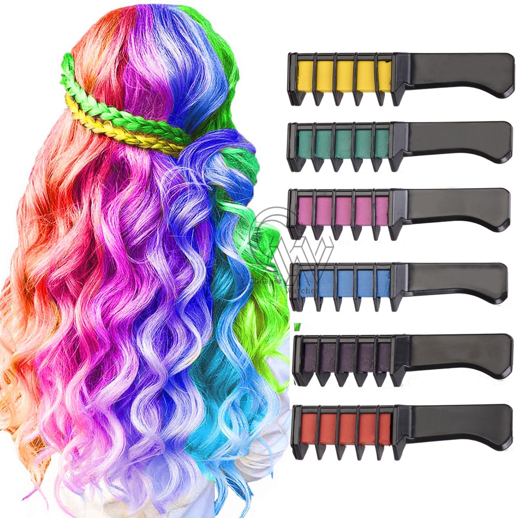 Cheaper-6pcs -Sisir pewarna Rambut Pewarna Rambut Hair Color Instant / Chalk Comb Pewarna Non Permanent