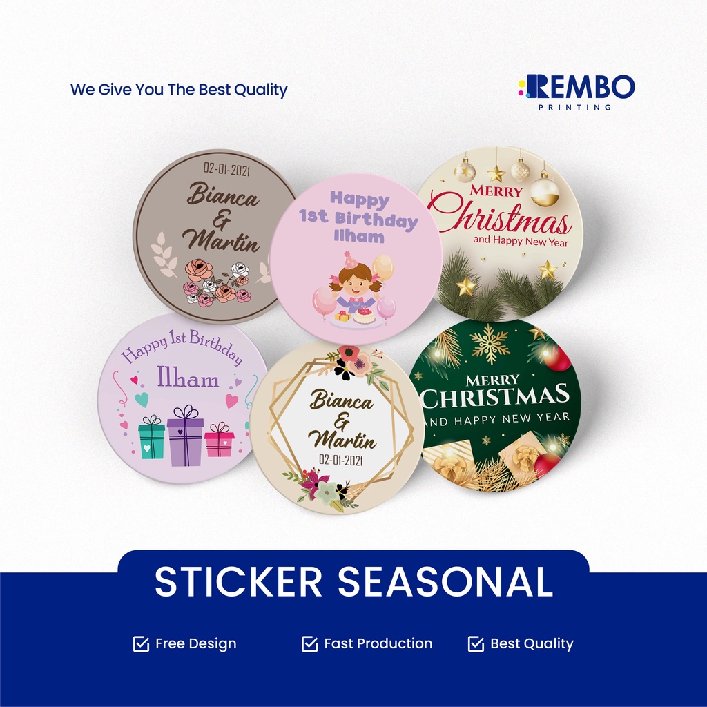 CETAK STIKER VINYL LABEL BULAT LABEL STIKER SEASONAL CUSTOM - REMBO PRINTING