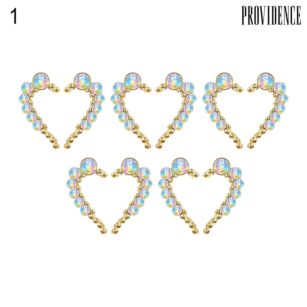 Providence 10Pcs Manicure Decoration DIY Easy to Apply Compact Nail Art Symmetrical Heart-shaped Alloy for Photography