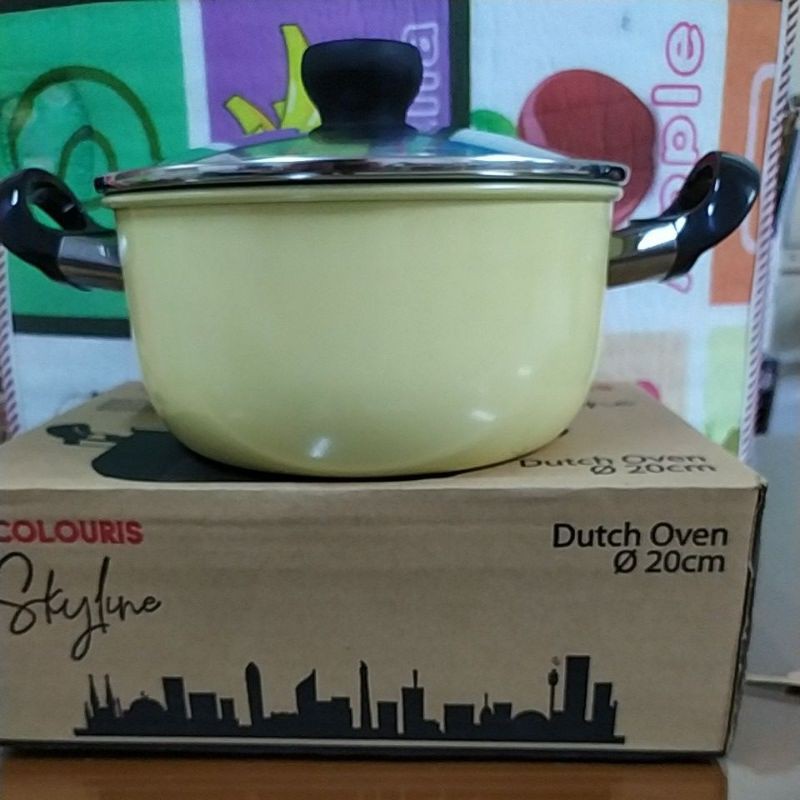 PANCI MASAK COLOURIUS SKYLINE DUTCH OVEN 20cm KACA STAINLESS MASPION