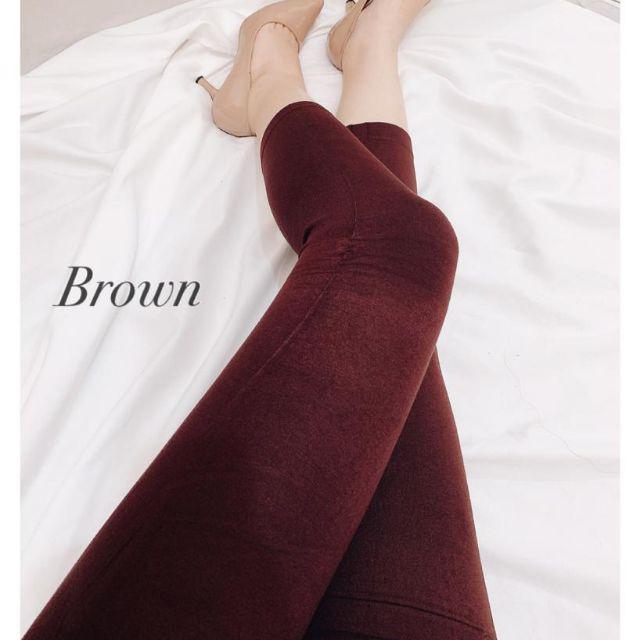 Elfashion Premium Legging 7per8 Polos Import Tebal | Legging Pendek Polos 7/8 | Legging 7/8 Jumbo-Brown 7/8