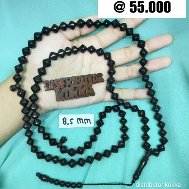 ( SUPER MURAH ) Grosir 5 pcs tasbih Kokka kaukah kaokah fukakah koka wajik polos 8,5 mm hitam