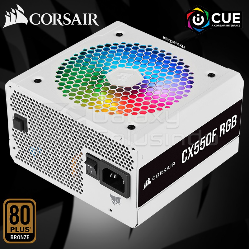 Corsair CX550F RGB 80+ Bronze Certified Fully Modular - White