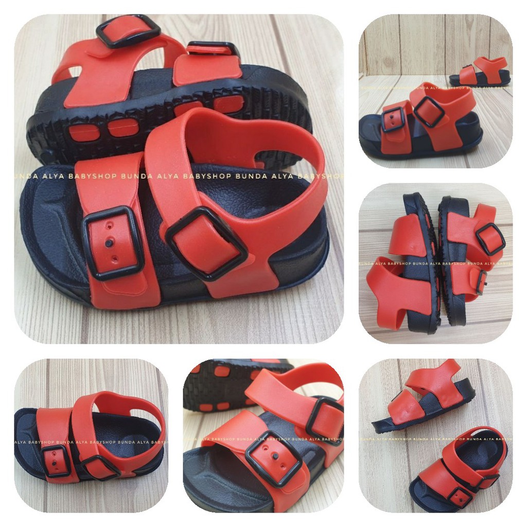 Sendal Anak Laki Laki Usia 3 4 Tahun Karet MERAH - Sepatu Sandal Anak Cowok Karet Size 25 - 28 Karet Anti Licin