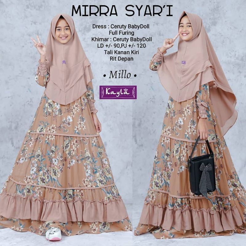 Gamis Anak/ Dress Anak/ Gamis Anak Tanggung/ Dress Muslimah Tanggung/ Mirra Syar'i