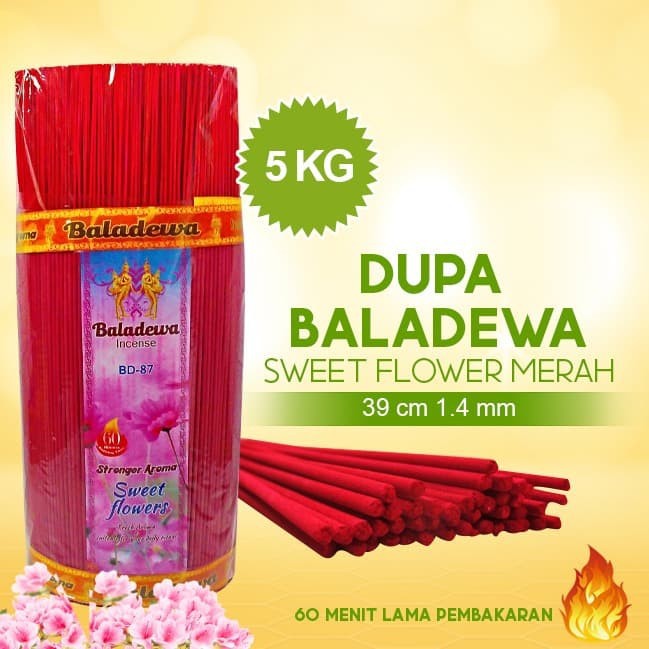 Dupa/ Hio Wangi Harum Baladewa 39 cm 5 Kg 1.4 mm Sweet flower merah