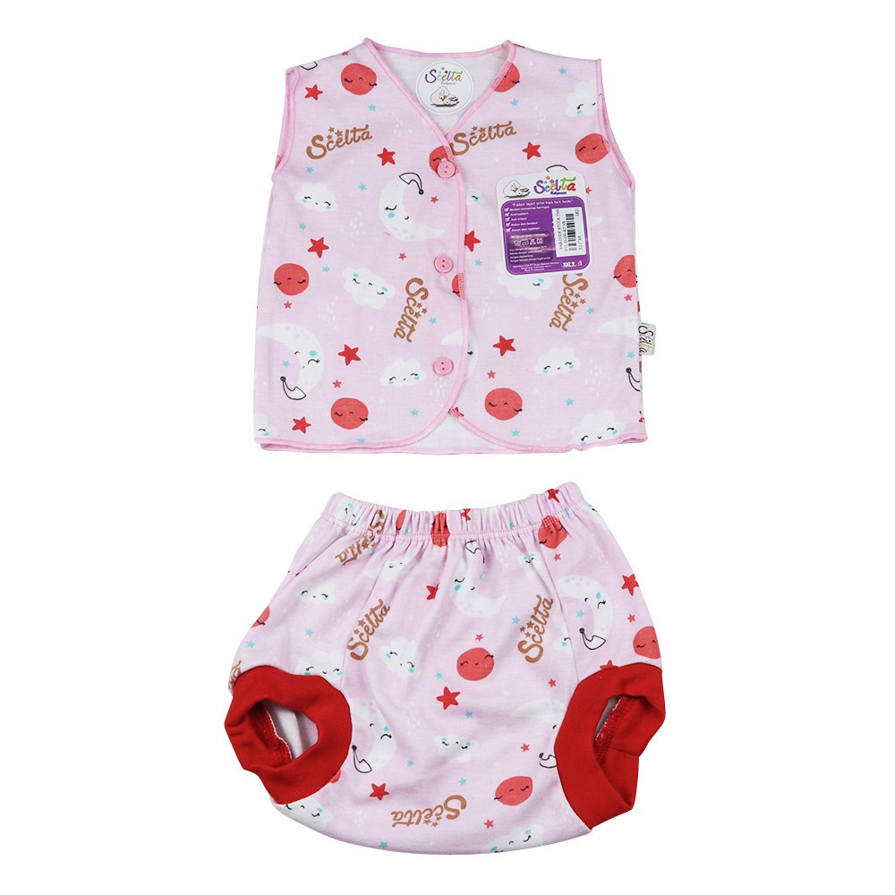 Setelan Bayi New Born Katun Baju Tanpa Lengan Celana POP Scelta Kids