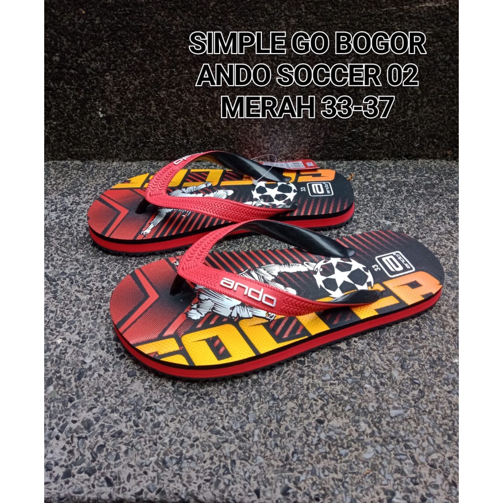 SANDAL JAPIT FLAT ANDO TERBARU ANAK LAKI LAKI SUPER SOCCER 01 28-32 SOCCER 02 33-37