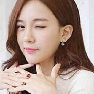 BAJ Anting Wanita Tusuk Korea Bentuk Bunga Hias Kristal - Fashion Wanita Korea Silver Gold Aksesoris Murah FA76 AF005-5