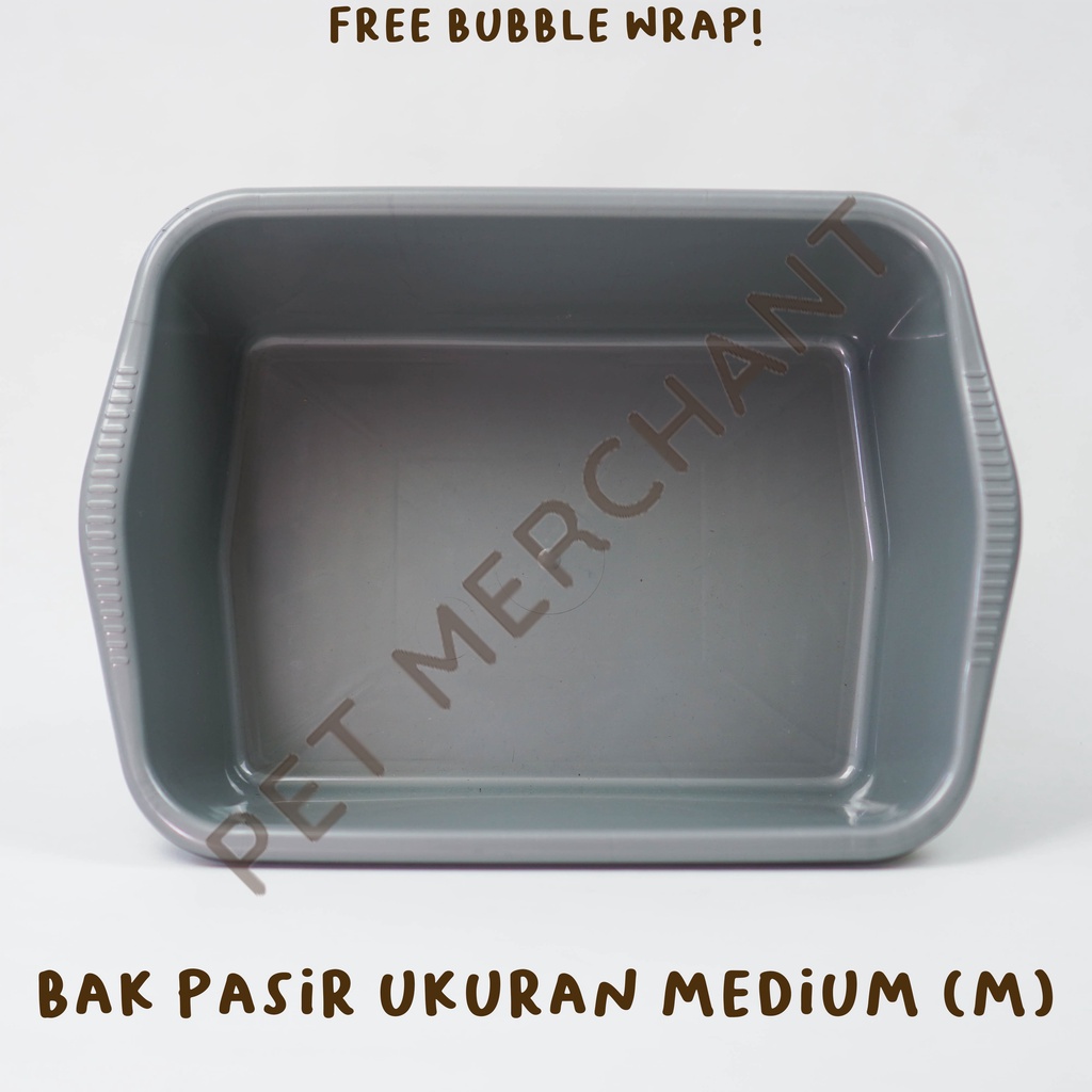 Bak Plastik Serbaguna untuk Kucing & Anjing Tempat Pasir Pup/Tempat Serbaguna Ukuran Medium (M)