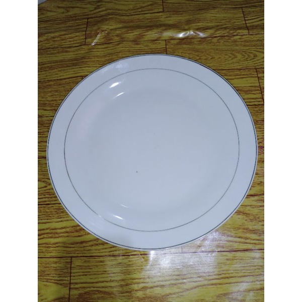 Piring Keramik ceper lis putih 10 inch (Th-165)