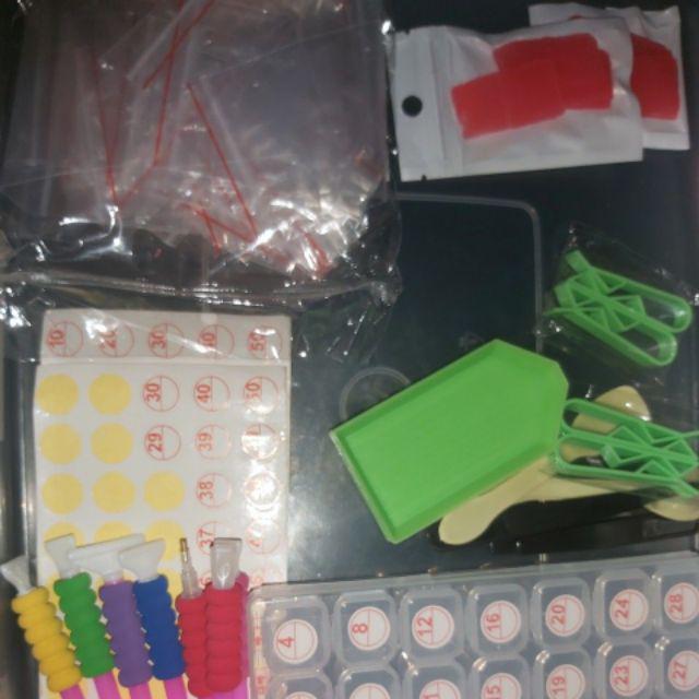 1set 5d Diy Diamond Painting Tool Embroidery Sewing Cross Stitch Tool Set With Storage Box