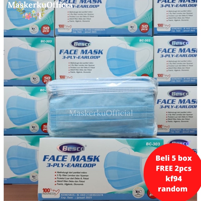 Jual MASKER 3 PLY EARLOOP & HEADLOOP ISI 50PCS / MASKER BIRU / HITAM ...