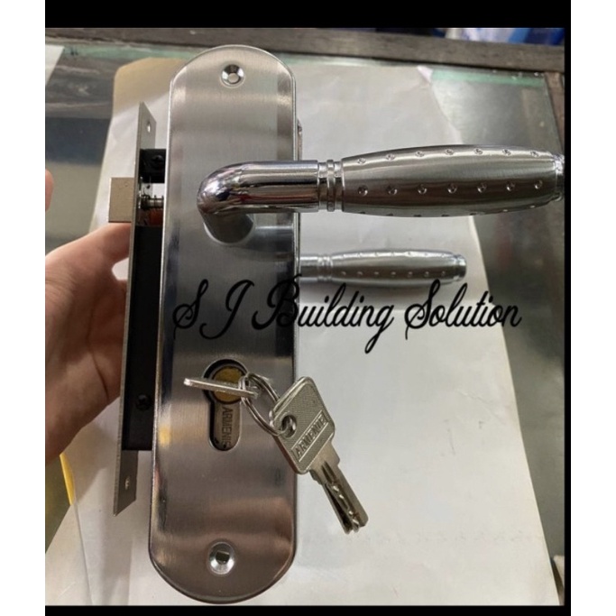 ARMENIE KUNCI PINTU SEDANG SET STAINLESS STEEL /HANDLE MINIMALIS KAMAR