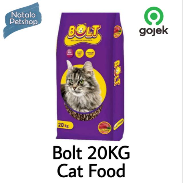 Bolt 20KG/Cat Food -Khusus Gojek /Tuna/bentuk Ikan/Makanan Kucing/Murah