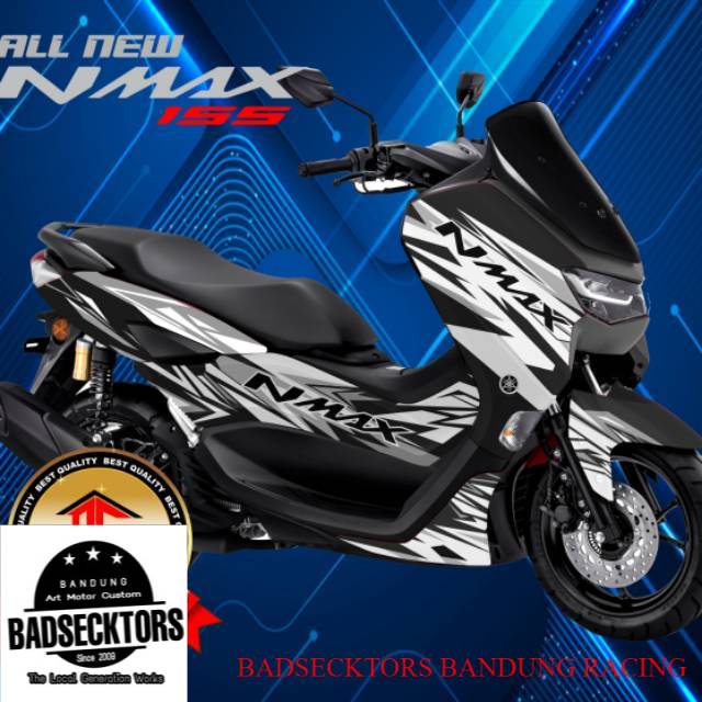 Decal New Nmax 2020 stiker hitam putih simple full body keren