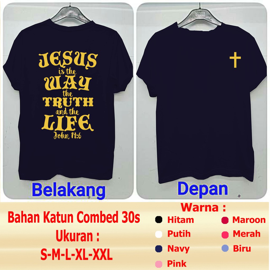 Kaos Rohani Jesus In The Way Kaos Plus Size XXL XL L M