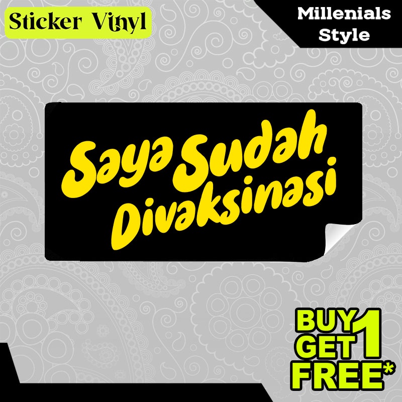 

Stiker Sticker Saya Sudah Divaksinasi Tulisan Kalimat Gaul dan Kekinian Aesthetic Bahan Vinyl Satuan Anti Air