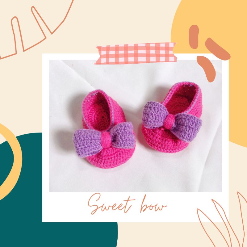 Sepatu rajut bayi / Hot pink Baby Girl