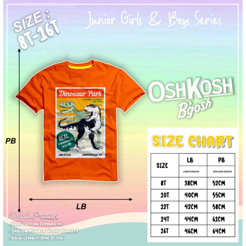 Kaos anak laki-laki dan perempuan Oshkosh b'gosh