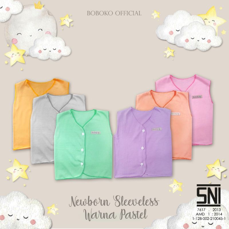 Baju Newborn Kuntung Andreatex By Boboko Warna Pastel set isi 6 pcs 0-6 bulan