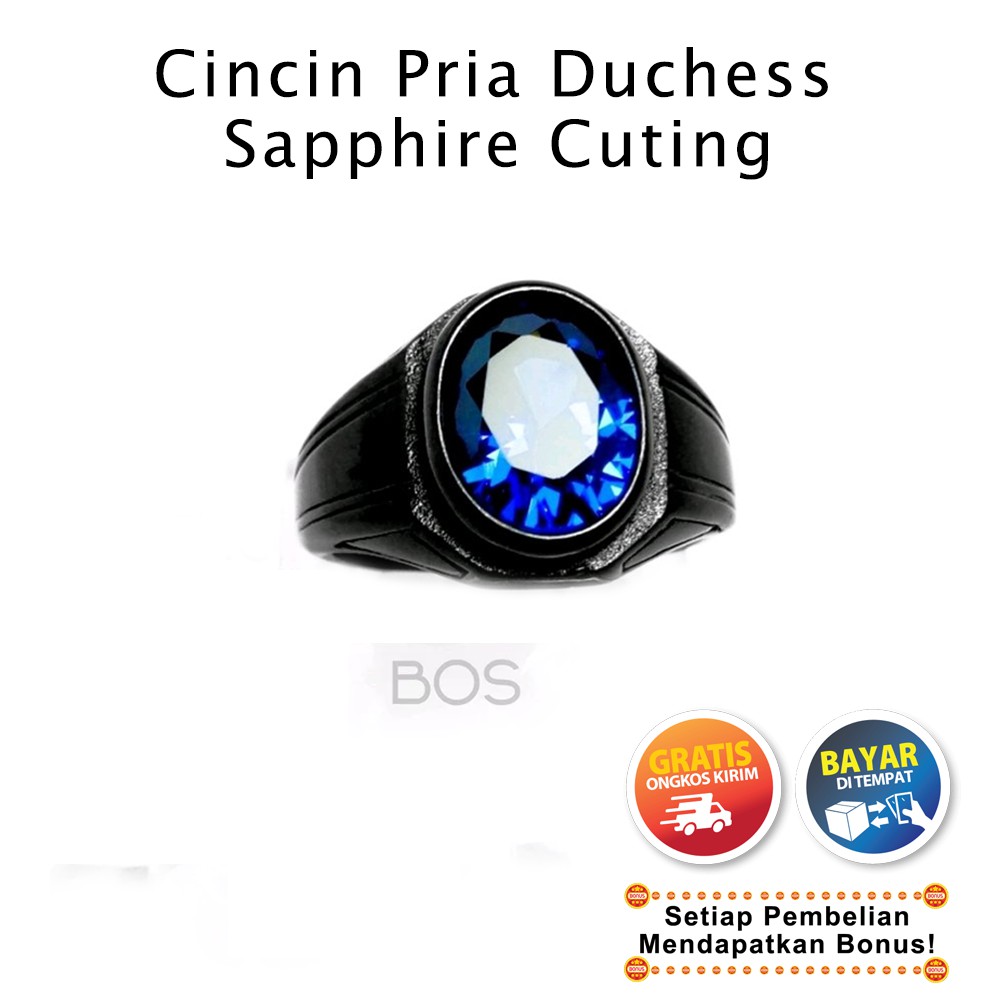 [Bayar Di Tempat] Cincin Pria Batu Akik Royal Blue