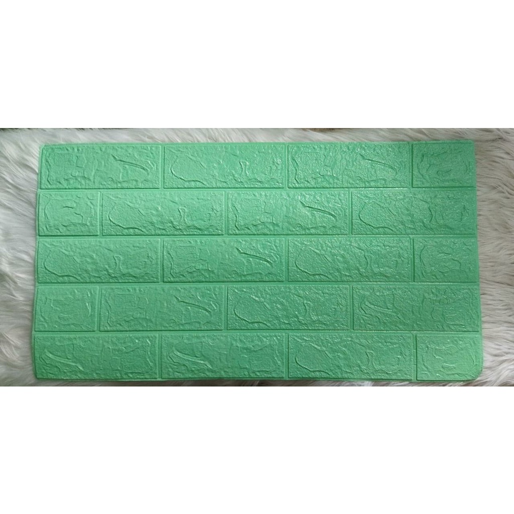 Wallpaper Dinding Foam 3D Kecil Motif Batu Bata / Wallpaper Dinding Foam DD509 [1KG=26PCS]-LIGHT GREEN