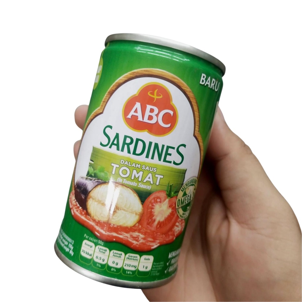 

sarden abc 155g saus cabai / tomat / extra pedas Sardines ABC Ikan siap saji