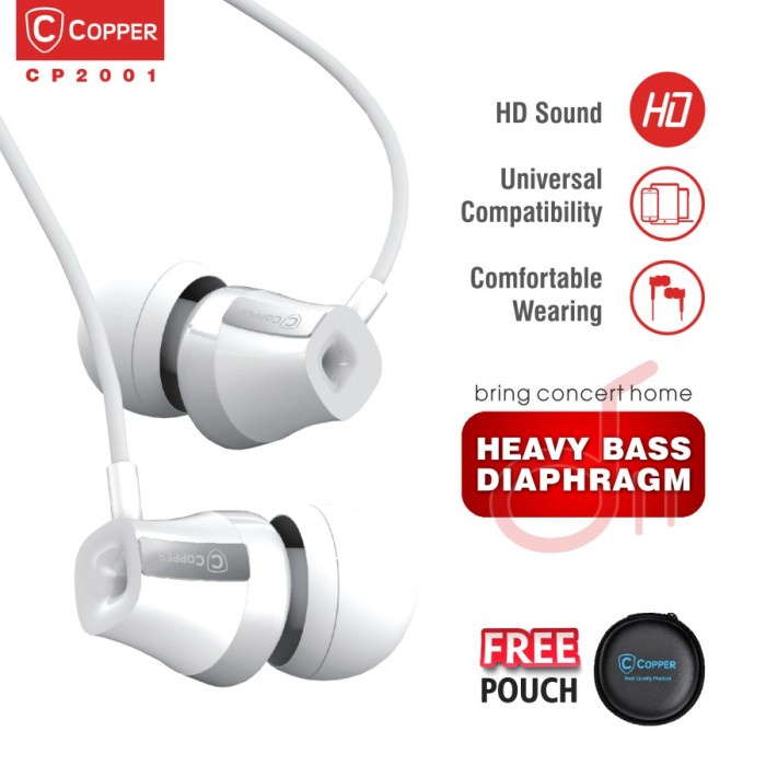 COPPER Earphone Heavy Bass Cp2001