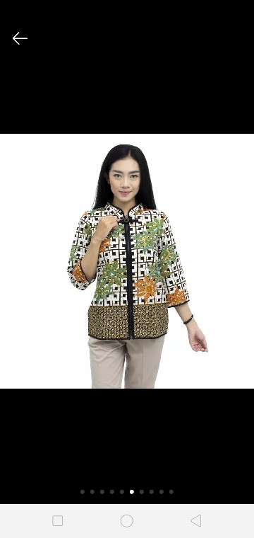 Atasan Batik Wanita Blouse Batik Dua Putri  S-m-l-xl-xxl-3l-4l-5l  Daun Kembar