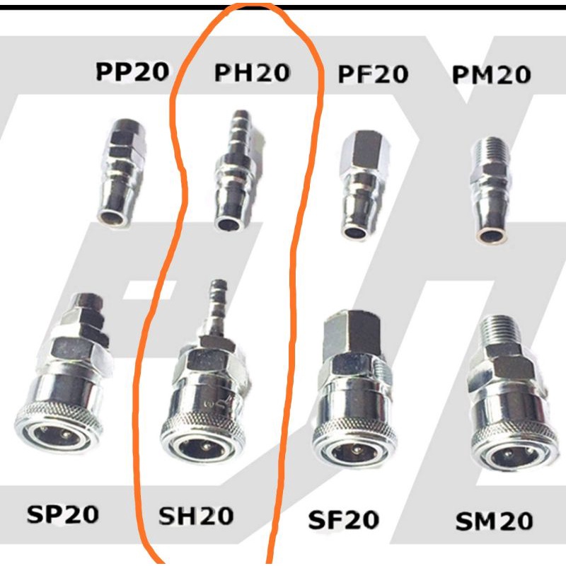 nepel selang set /coupler selang / sambungan selang set isi 2pc (PH20, dan SH20)