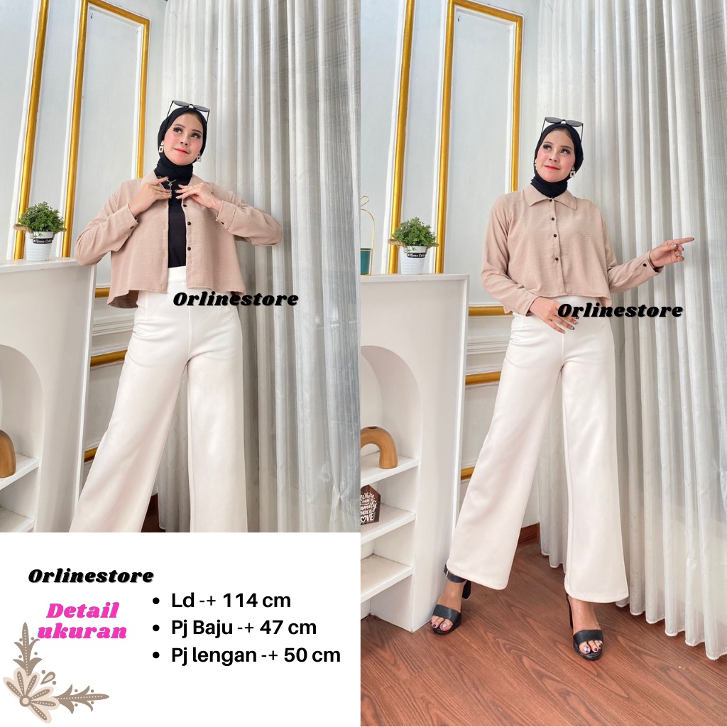 Kemeja Crop Crinkle Airflow / Hanin Crop / Premium Keisya Crop