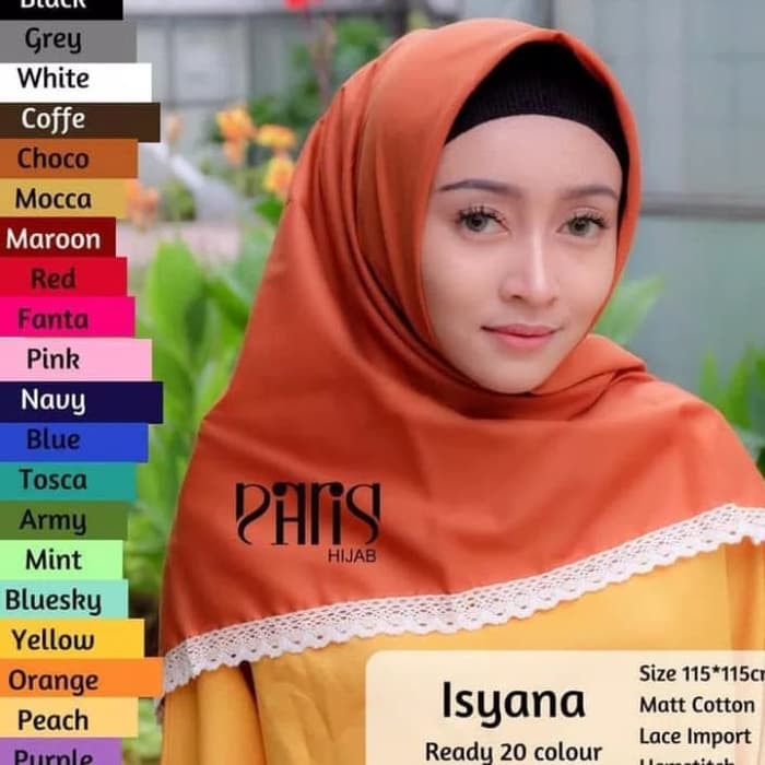 Segiempat Isyana Renda / Isyana Square / Hijab Segi4 Isyana Renda Lace